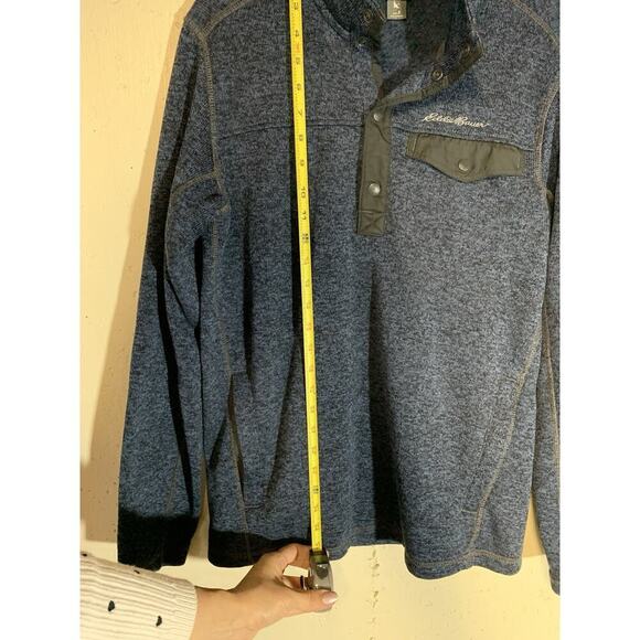 Eddie Bauer Blue Men’s Sweater Preppy Buttons Up S/M - Picture 6 of 8